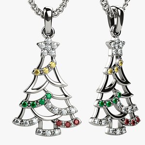 Low Weight Christmas Tree Gold Pendant
