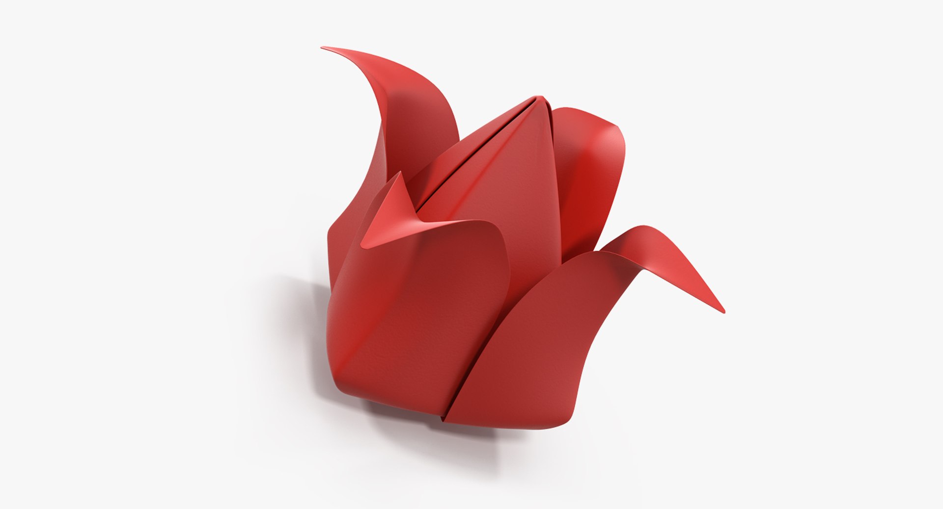 Origami Paper Flower 3D model preview