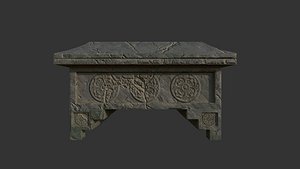 3D Old Stone Chest