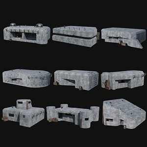 BUNKER MILITARY SHELTER POSTAPO HIDE HOUSE SURVIVAL COLLECTION 3D model
