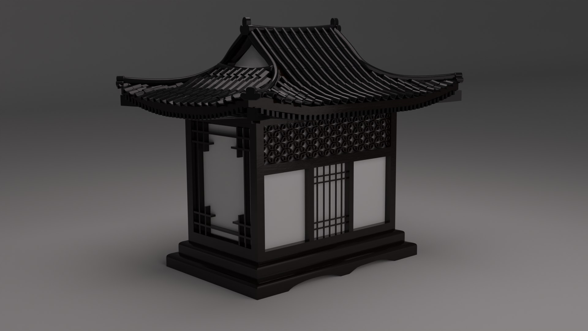 Carved Wood Lamp Japanese Building Architecture Low-poly 3D Model 3D ...