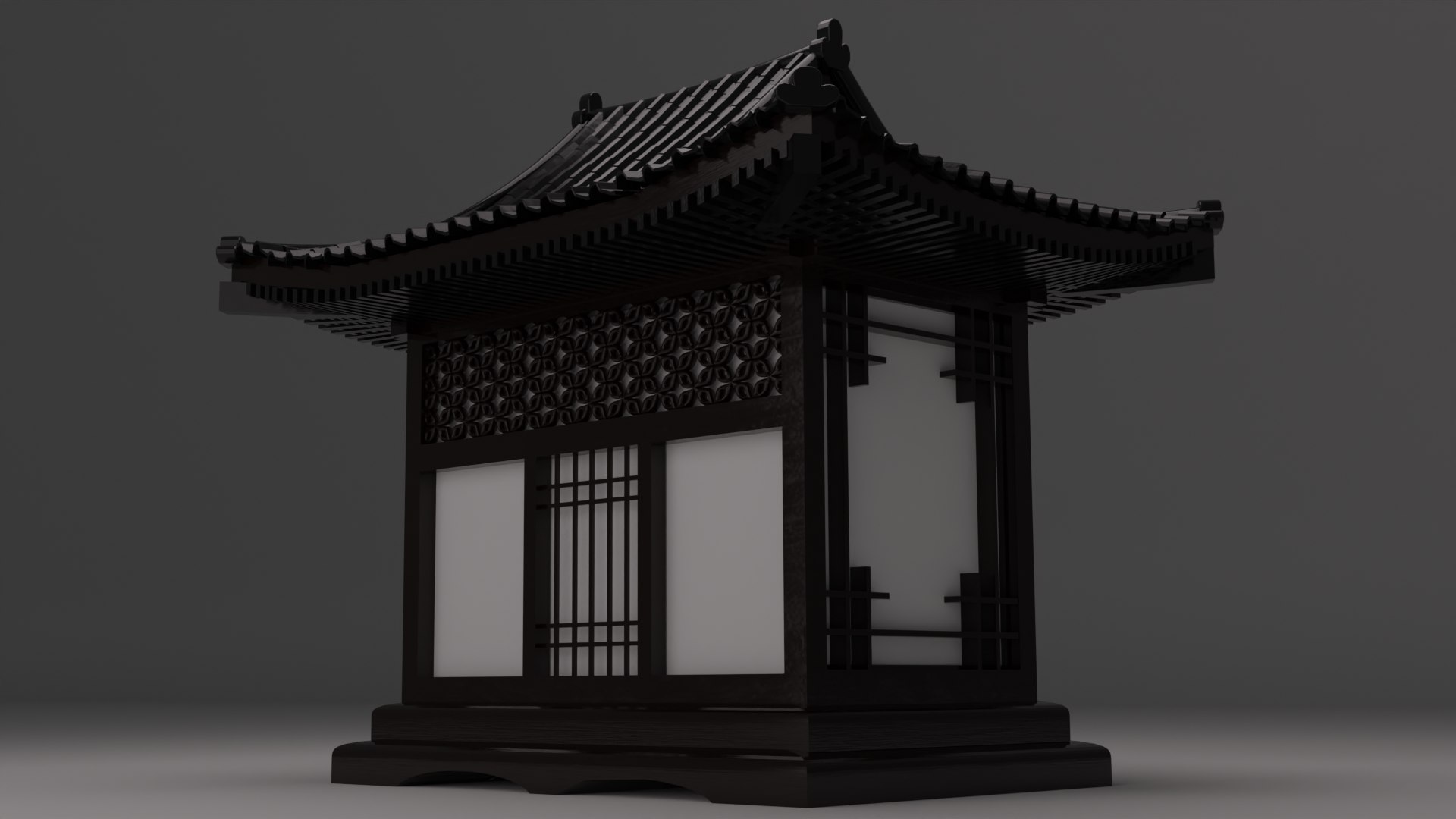 Carved Wood Lamp Japanese Building Architecture Low-poly 3D Model 3D ...