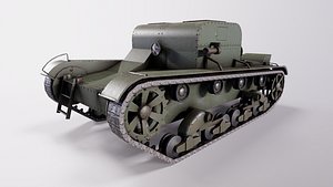 Artillery tractor T-26T mod 1933 year 3D model