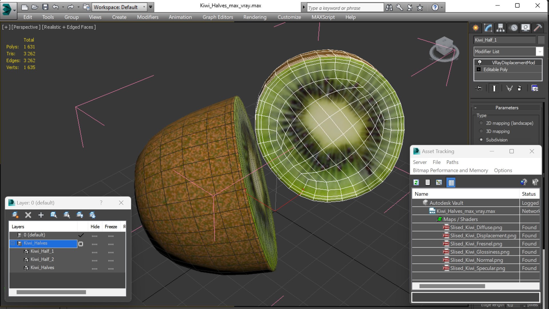 Kiwi Halves 3D model - TurboSquid 2166880