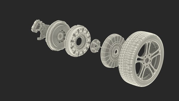 modelo 3d Desglose del motor de rueda eléctrico modular - TurboSquid ...