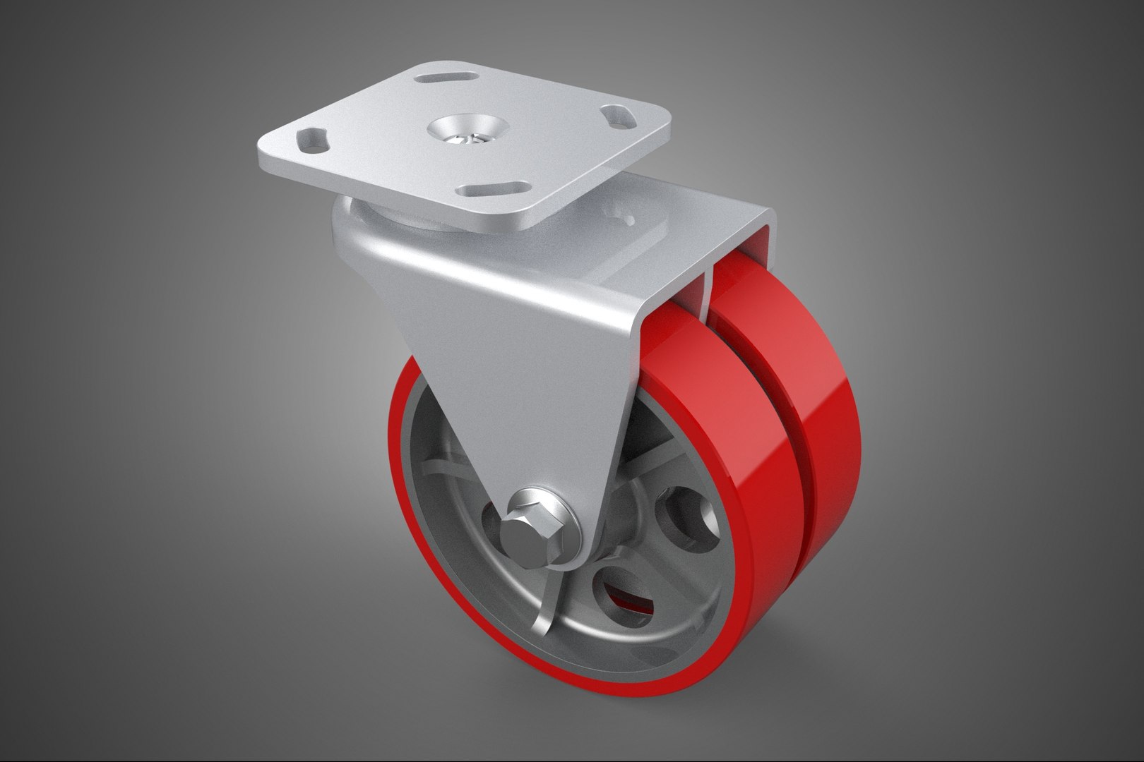3D model HEAVY DUTY SWIVEL CASTER DUAL RED POLYURETHANE WHEEL TIRE ROLLER https://p.turbosquid.com/ts-thumb/5l/ebmgEq/XU/01_1039_heavydutyswivelcasterdualredpolyurethanewheeltireroller/jpg/1768042122/1920x1080/fit_q87/9cb7e75829c9d05aaa40a11f5108a8ed81d3ad74/01_1039_heavydutyswivelcasterdualredpolyurethanewheeltireroller.jpg