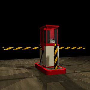 ticket booth parking lot 3d model