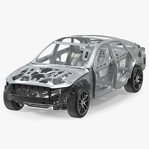 Car Frame and Chassis with Wheels