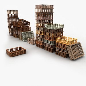 wood wooden crate 3d model