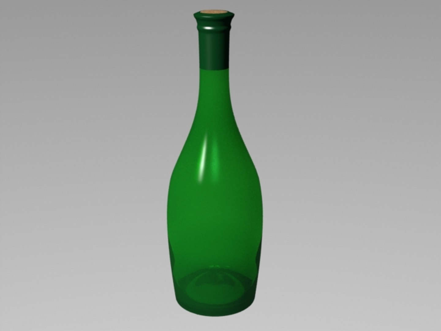 3d Model Of Fluted Wine Bottle