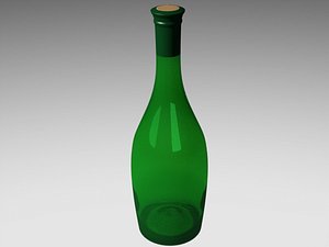 3d model of fluted wine bottle