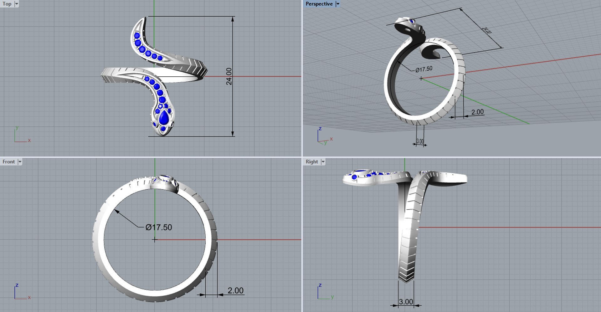 Serpenti Snake Ring 2025 All Sizes R46 3D Print Model 3D Model ...
