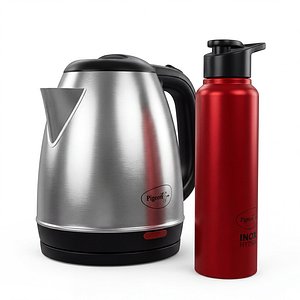 3D model Electric Kettle and Water Bottle Set