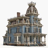 Old Abandoned  Haunted House Low Poly