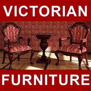 3dsmax victorian furniture chair table