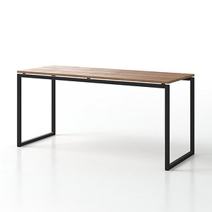 3D model Wooden and Metal Table