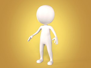 Cartoon Stickman Character with High Quality IK and FK Rig -- Man - Boy