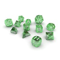 Polyhedral Dice Set - Green Glass