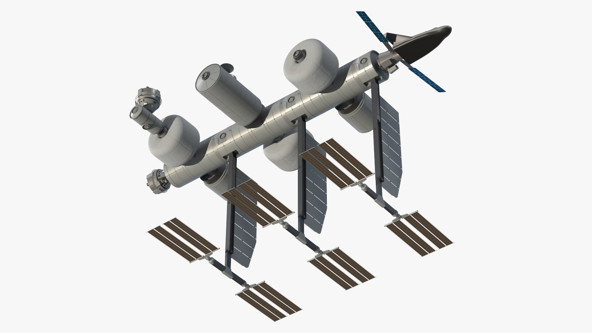 Space Orbital Station Rigged 3D model preview