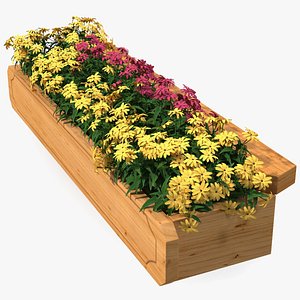 3D wooden flower planter box
