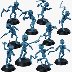 Halloween Pumpkin Undead 1-10 Pose STL Collection