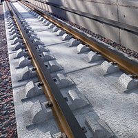 Dual Rail Track Segment with Sleepers