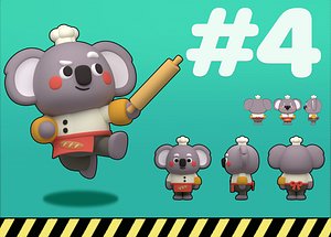 Chef Koala - 3D printable model 3D model