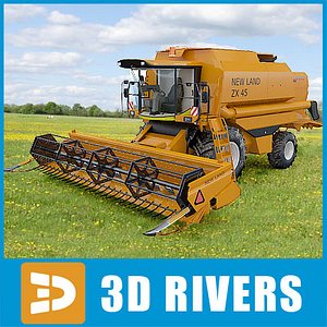 3d model harvesting combine