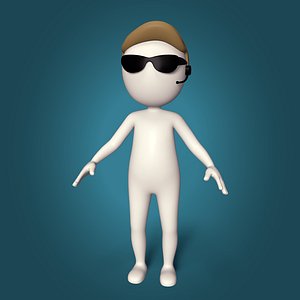 3D Cartoon Stickman