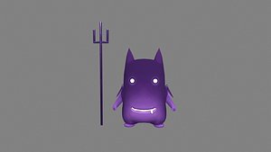 3D Cartoon Purple Demon Hunter