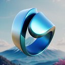 Golden Loop Ring - Modern Sculptural Jewelry 3D Model 60