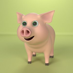 cartoon piglet 3D model