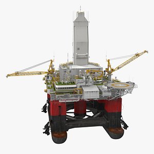 3D model semi submersible drilling rig