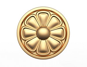 Rosette Carved Decoration CNC 07 3D model