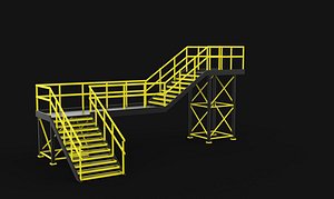 3D Industrial Stairs 3D model