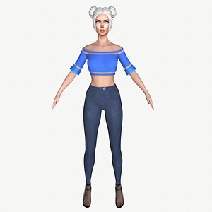3D Maya Modular Girl 12