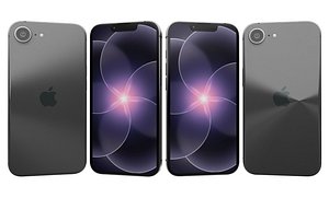 3D Apple iPhone 17e Black model