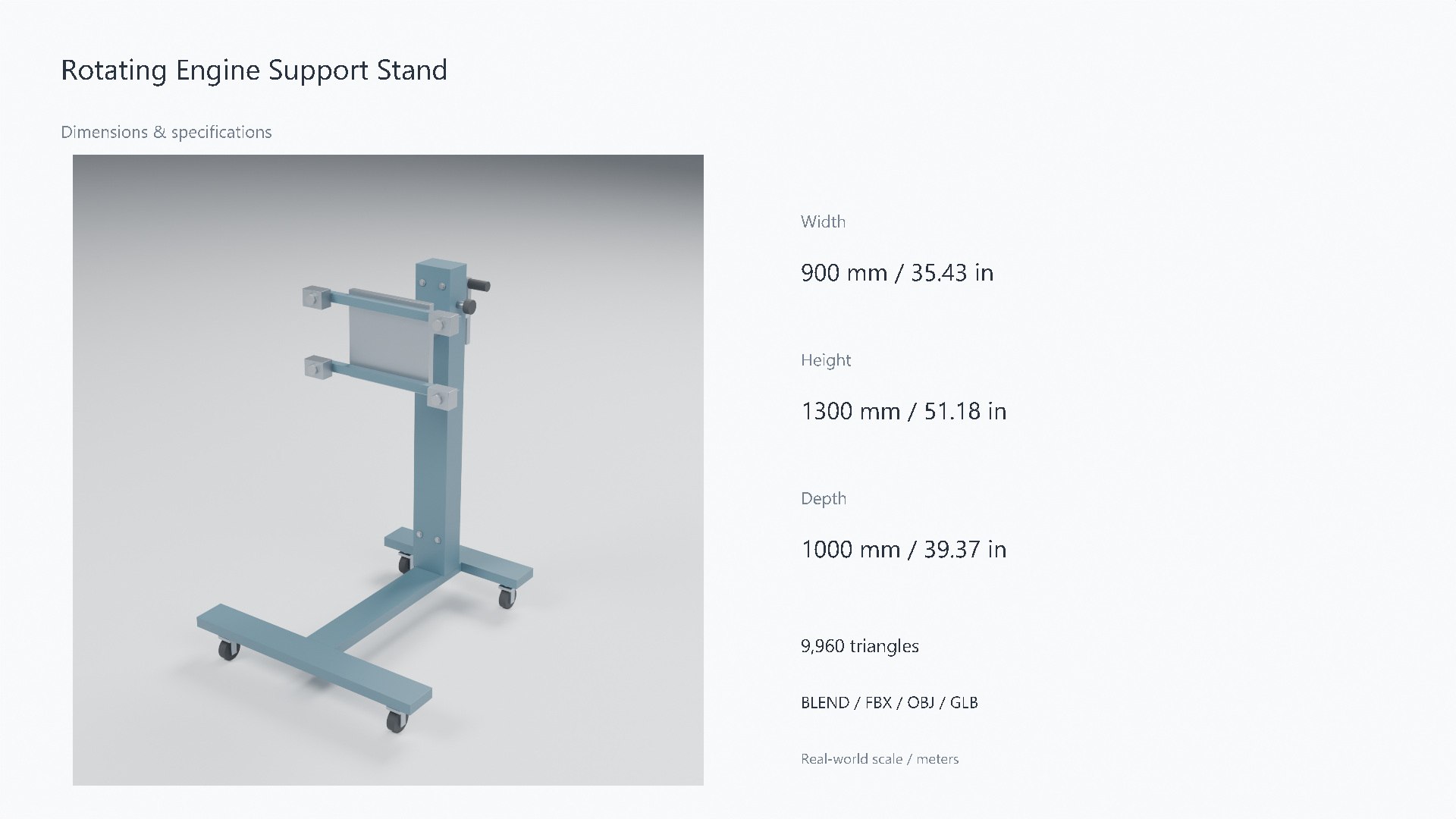 3D Mobile Engine Support Stand https://p.turbosquid.com/ts-thumb/5m/c4vqhU/OP/07_dimensions/jpg/1788962384/1920x1080/fit_q87/583000bf44a7cbf1b5802a2d33cf4d33b3907e45/07_dimensions.jpg