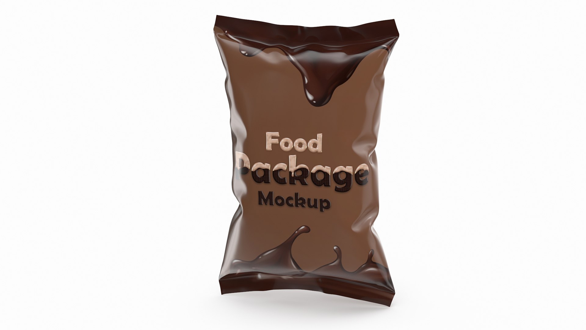 Mockup Food Package Brown 3D model preview