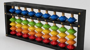 Educational Wooden Abacus Soroban 3D Model