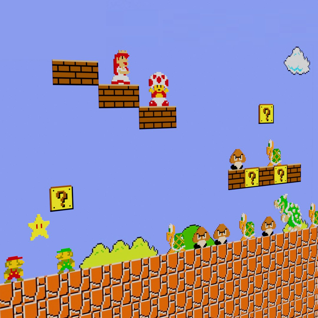 3D Nintendo Collection 8-Bit Super Mario Bros - TurboSquid 2040934
