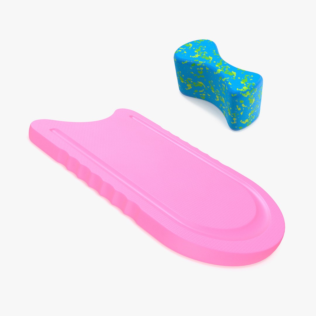 Swim Training Equipment Collection 3D model preview