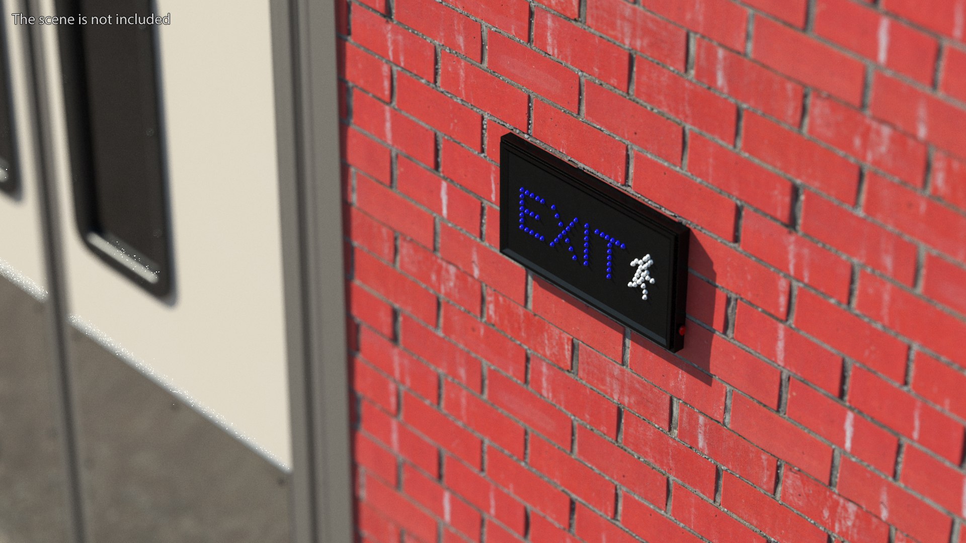 Blue LED Light Exit Sign OFF 3D Model - TurboSquid 2106246