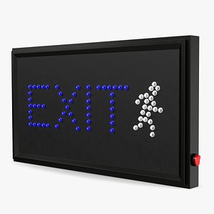 Blue LED Light Exit Sign OFF 3D model