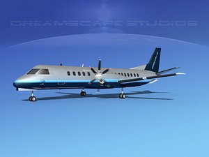 3D model cockpit saab 2000