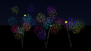 3D animation fireworks