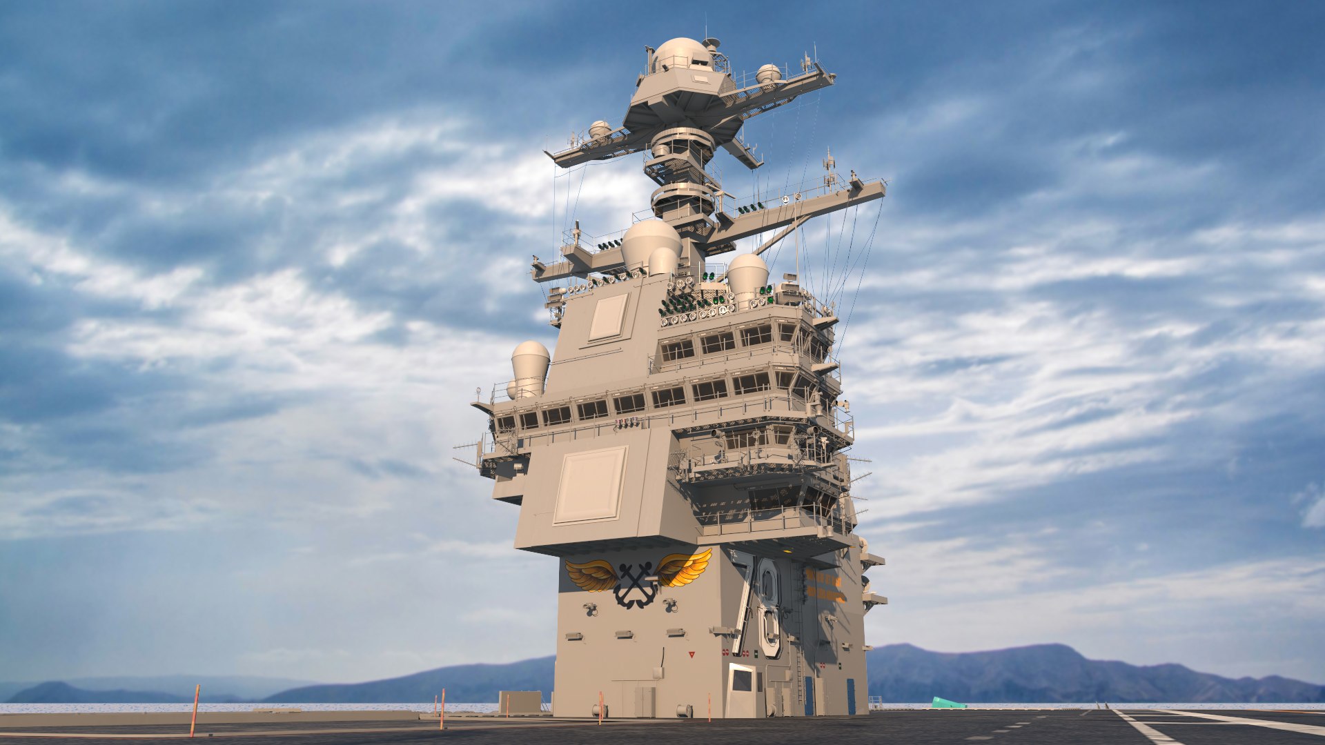 USS Gerald Ford Aircraft Carrier Bridge 3D Model - TurboSquid 1792819