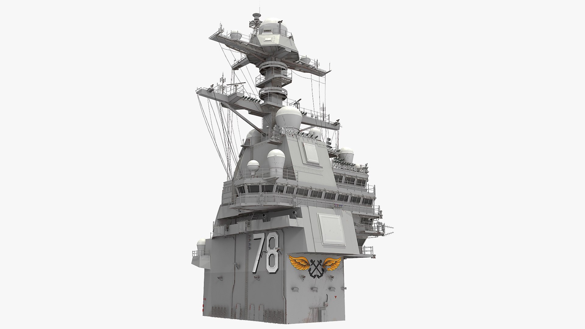 USS Gerald Ford Aircraft Carrier Bridge 3D model preview