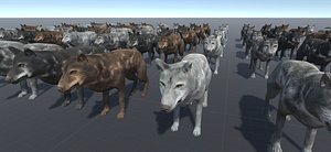 3D wolf characters model