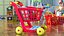 Children Shopping Baskets and Carts Collection 3D model